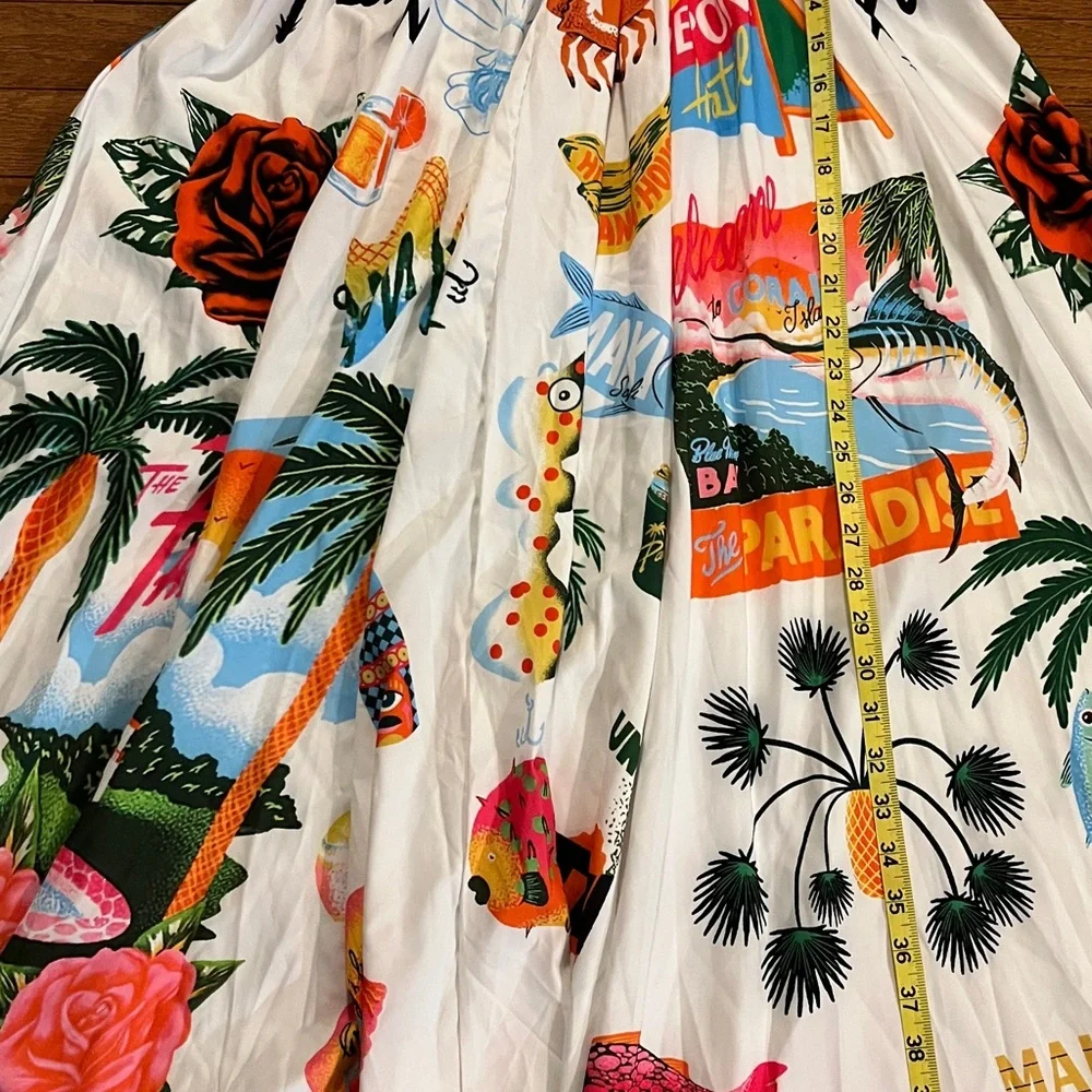 Cute Tropical Novelty Print Sleeveless Maxi Dress 🦀 - Picture 12 of 16